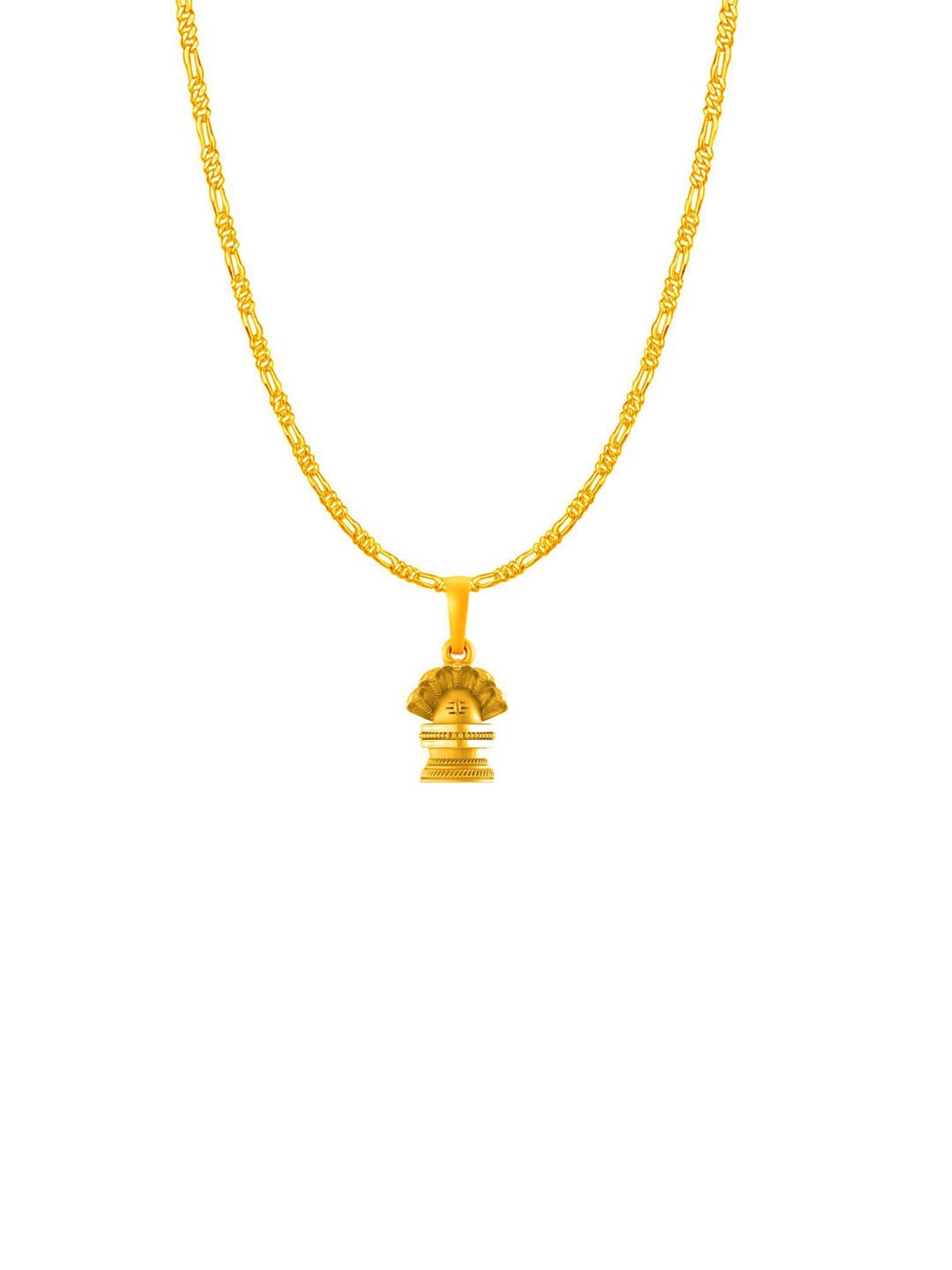 AKSHAT SAPPHIRE Men Gold-Plated Contemporary Pendants with Chains-picture-5