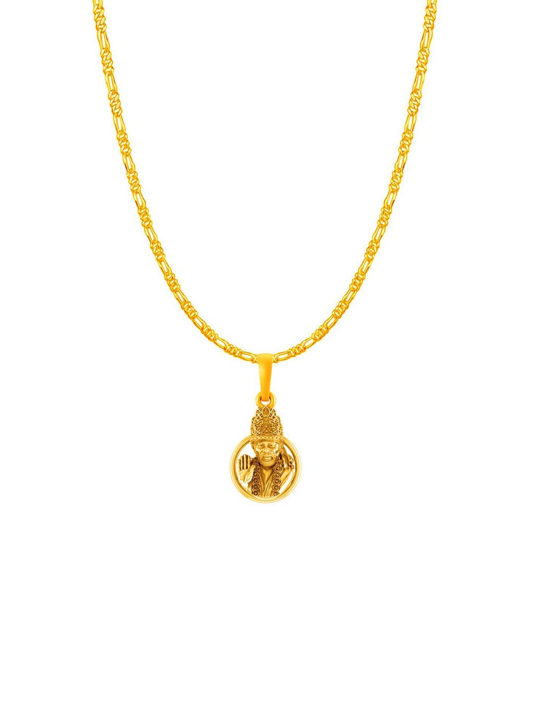 AKSHAT SAPPHIRE Men Gold-Plated Circular Pendants with Chains-picture-37