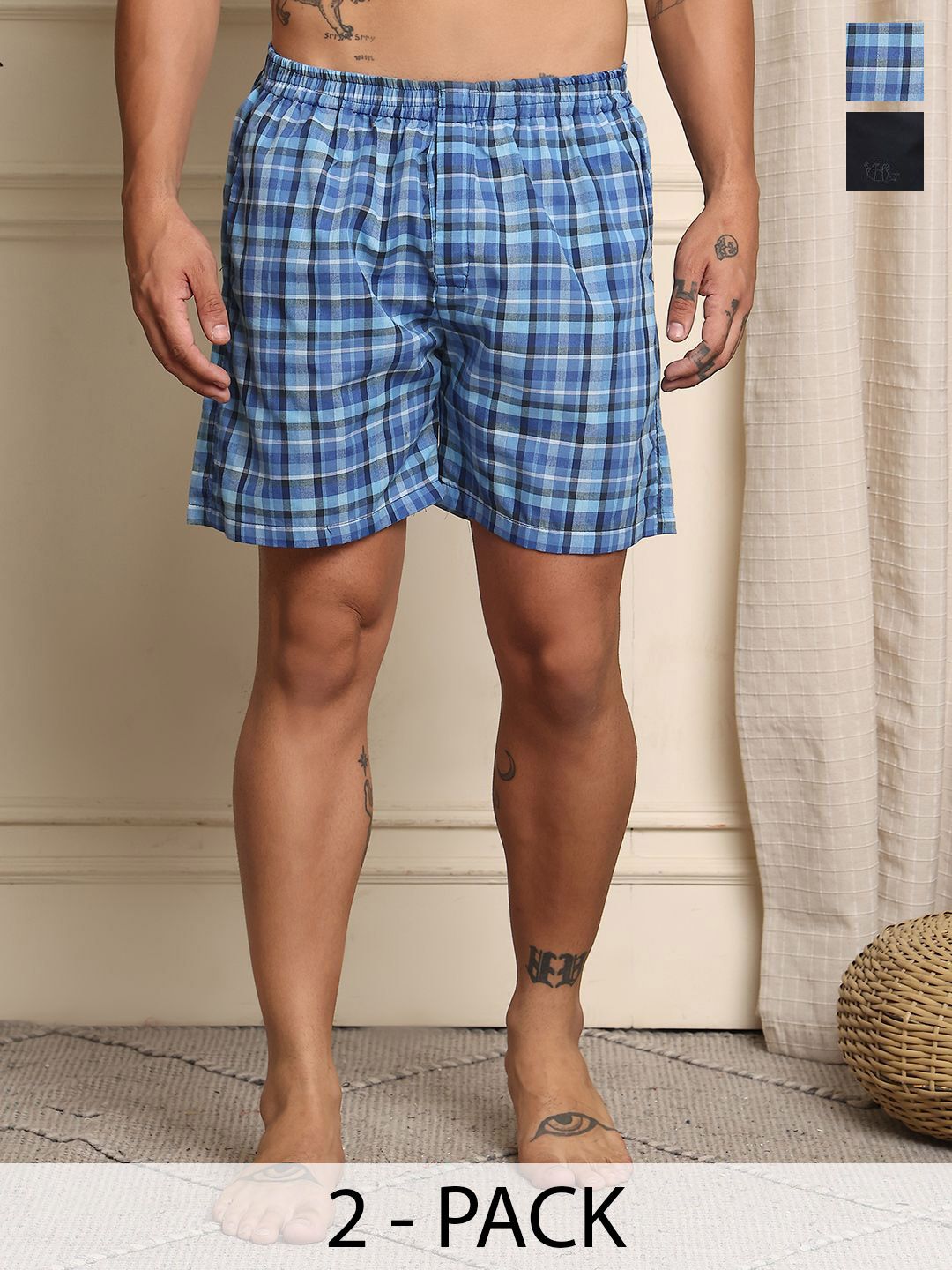 Mast & Harbour Pack Of 2 Printed Cotton Boxers BOXCOM92-S-picture-28