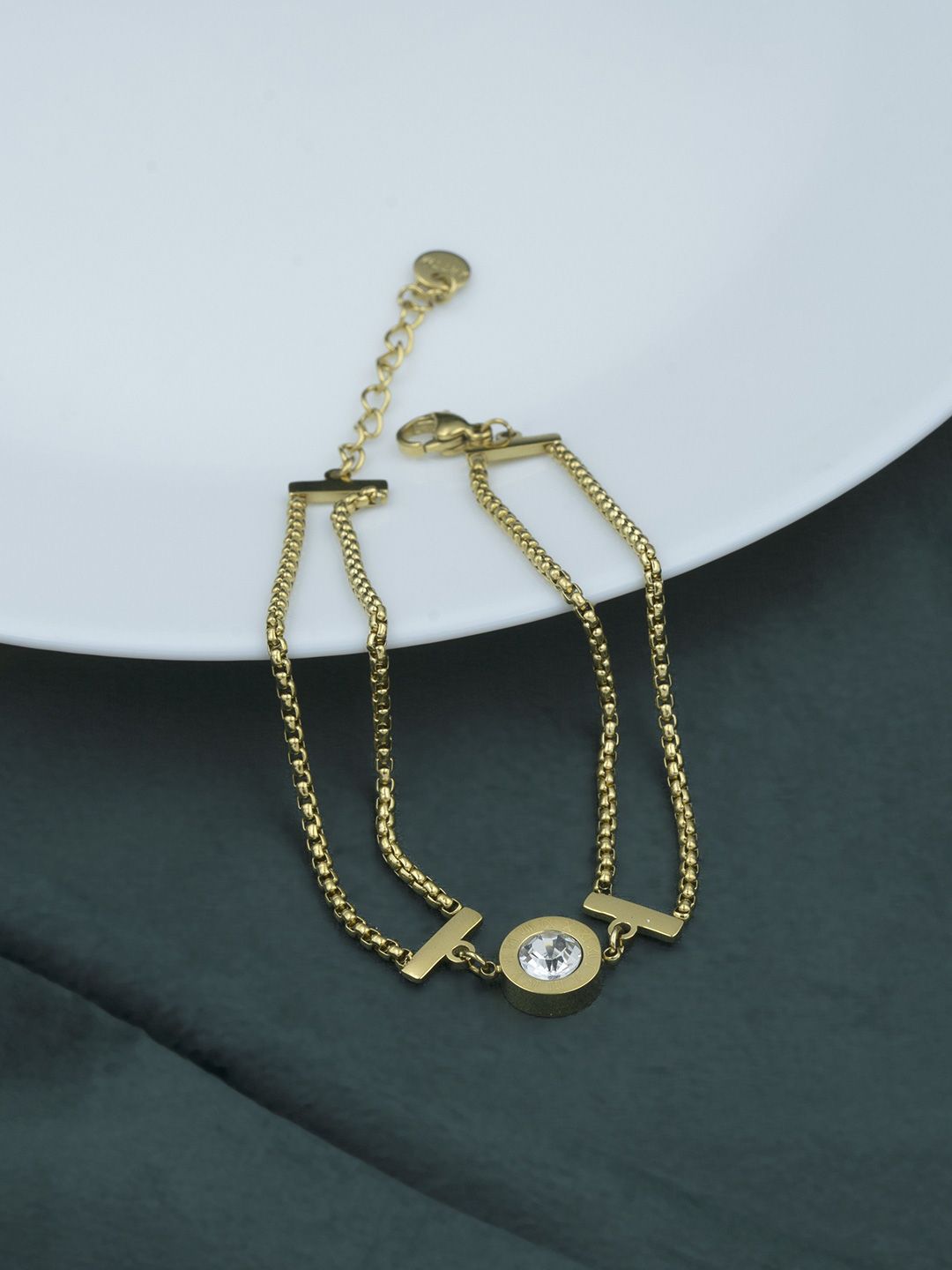 ARTKLIM Women American Diamond Gold-Plated Charm Bracelet-picture-22