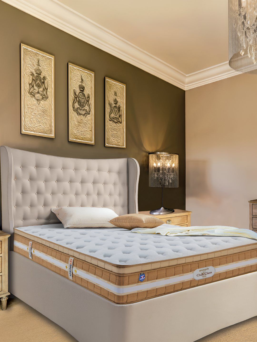 Springfit White Quilted Low Motion Transfer King Mattress-image-39