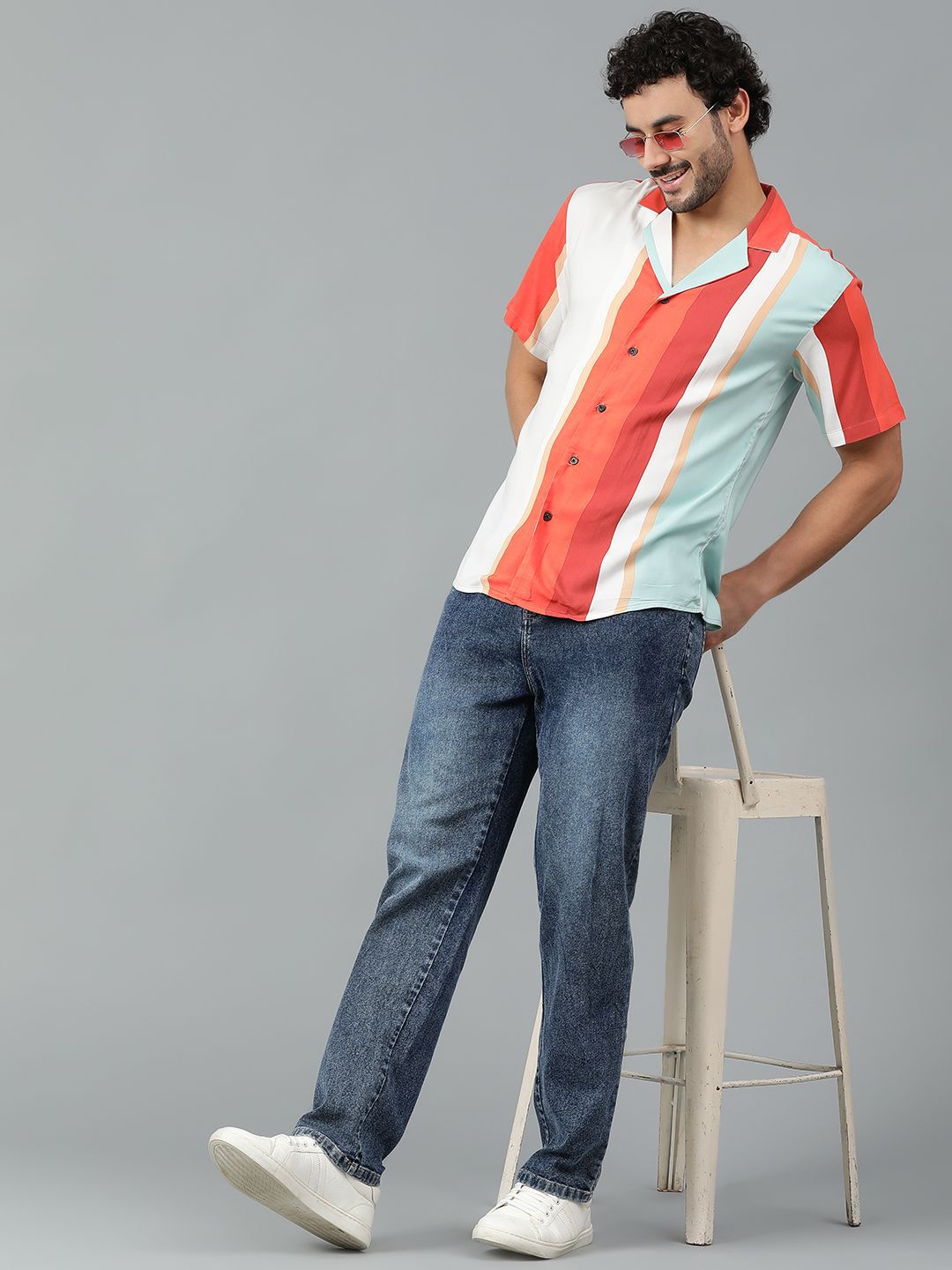 Stylecast X Kotty Men Multi Stripes Striped Casual Relaxed Fit Shirt-image-1