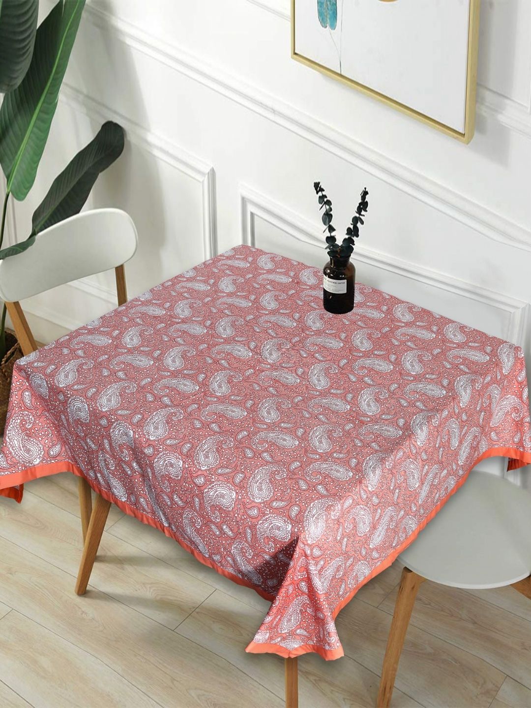 Texstylers Pink Anti-Slip Cotton 2-Seater Table Cover-picture-20