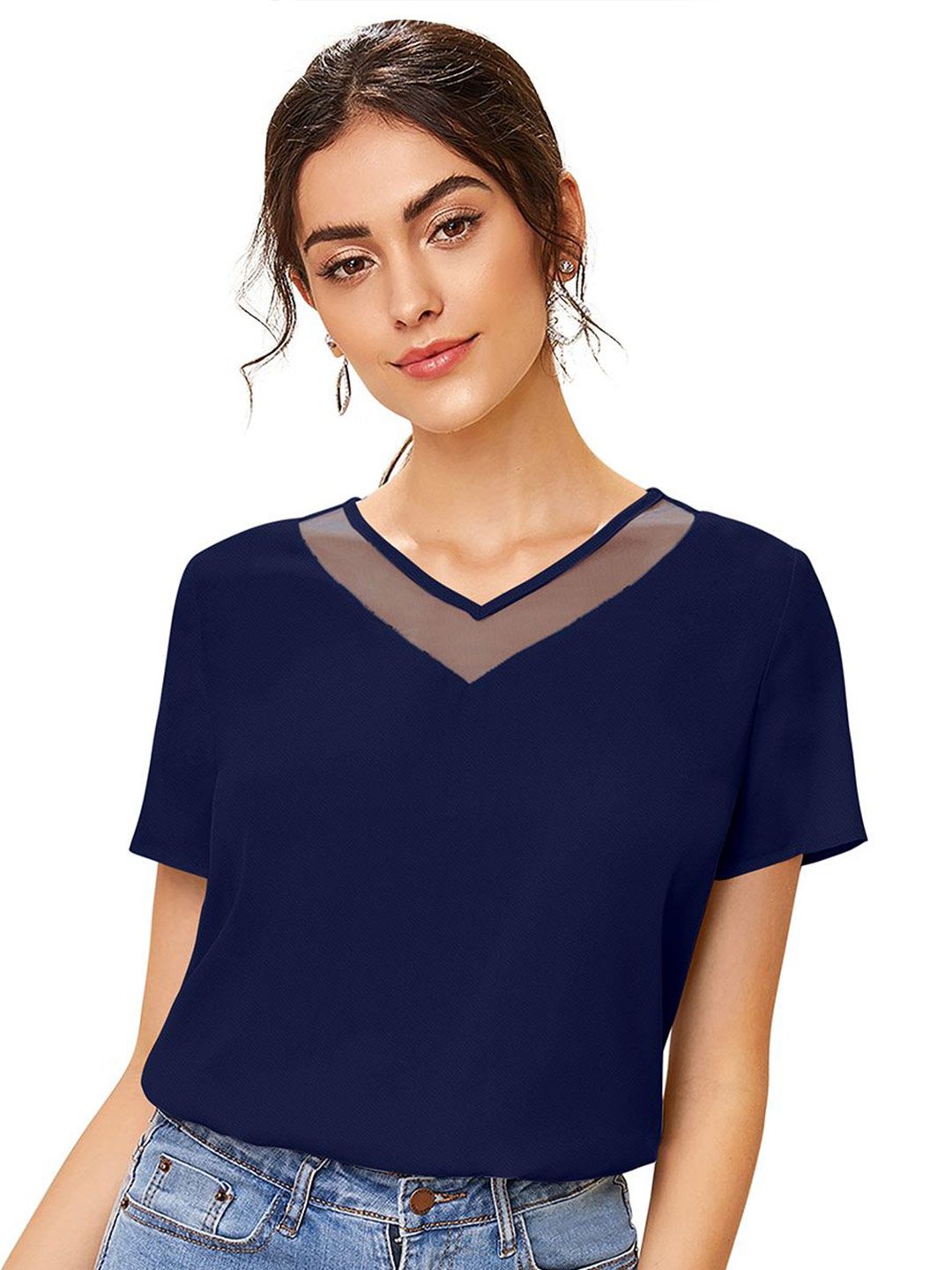 DHRUVIL IMPEX Women Solid V- Neck Top-picture-16