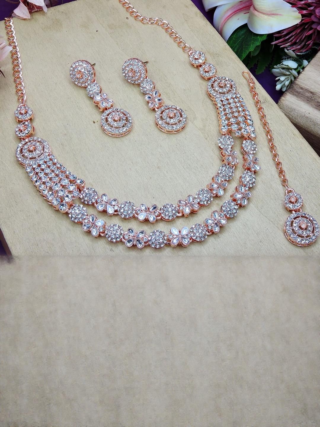 VATSALYA creation Alloy White Jewellery Set-picture-20