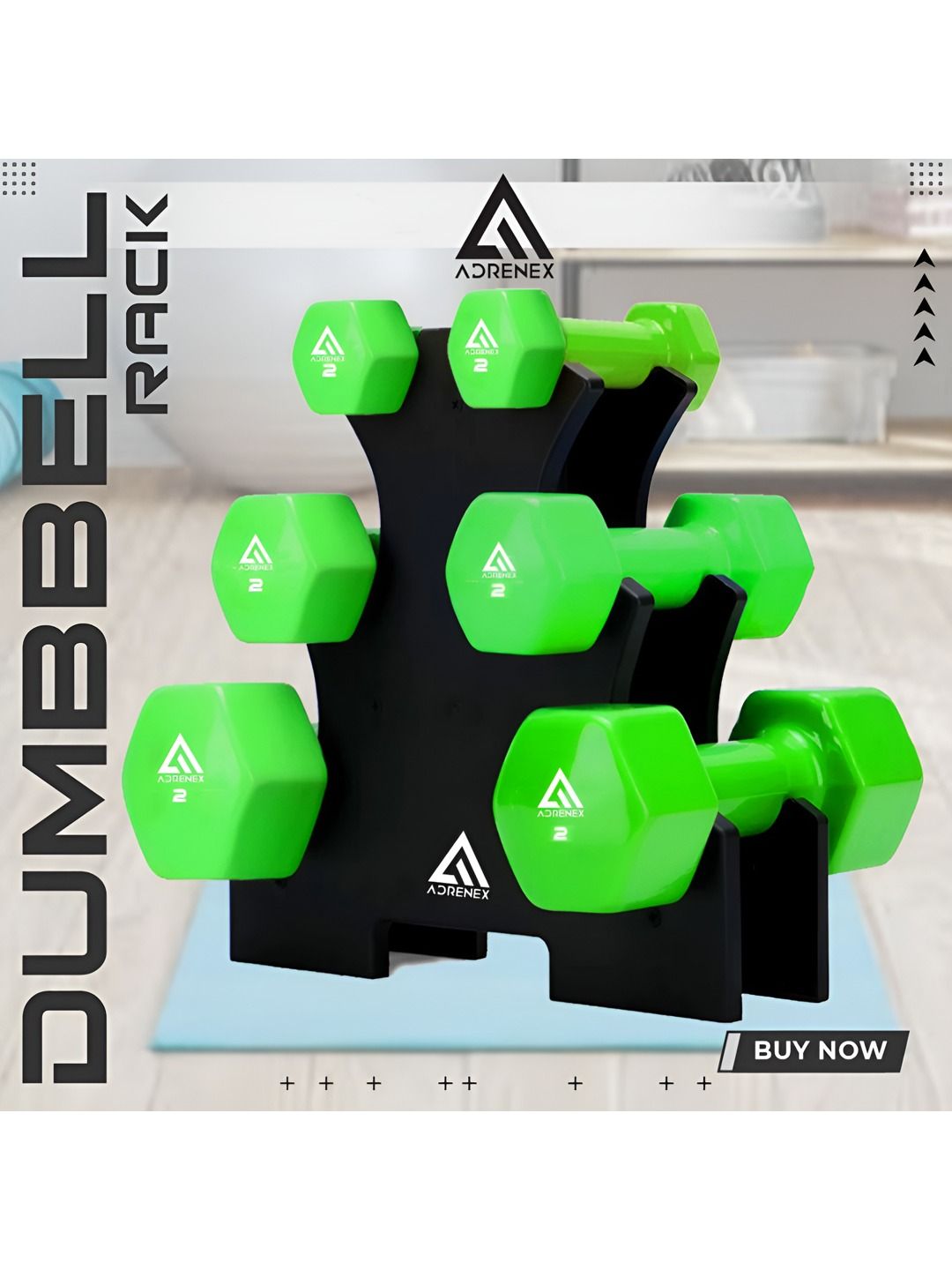 ADRENEX 6Pcs Hexagon Fixed Weight Dumbbell -12 kg-picture-17