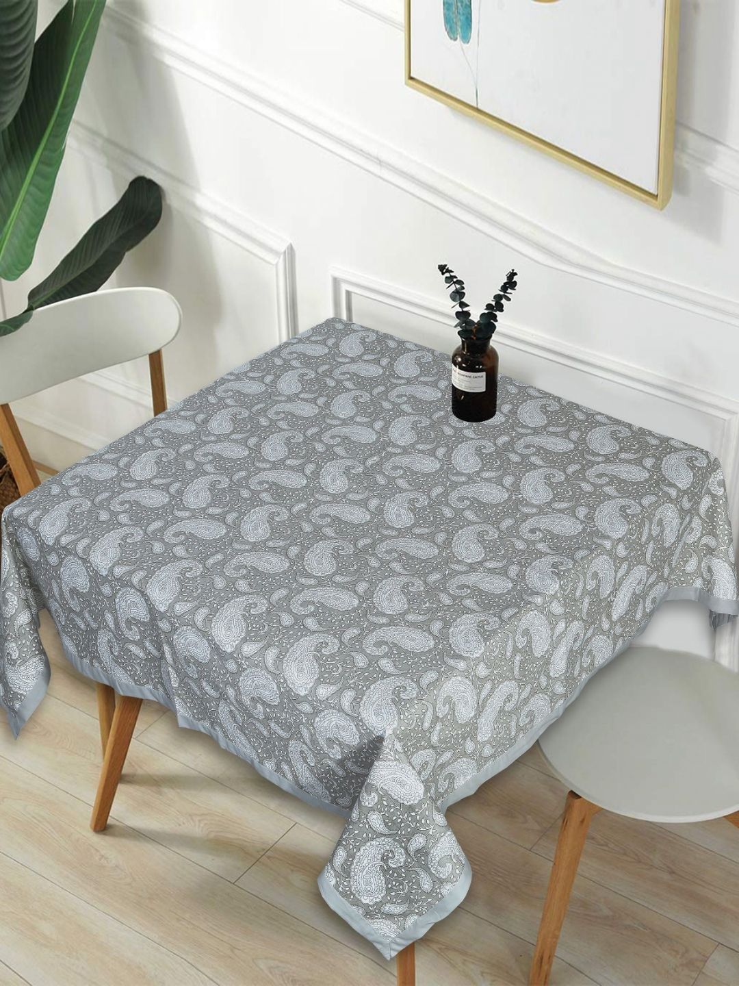 Texstylers Grey Anti-Slip Cotton 2-Seater Table Cover-picture-35