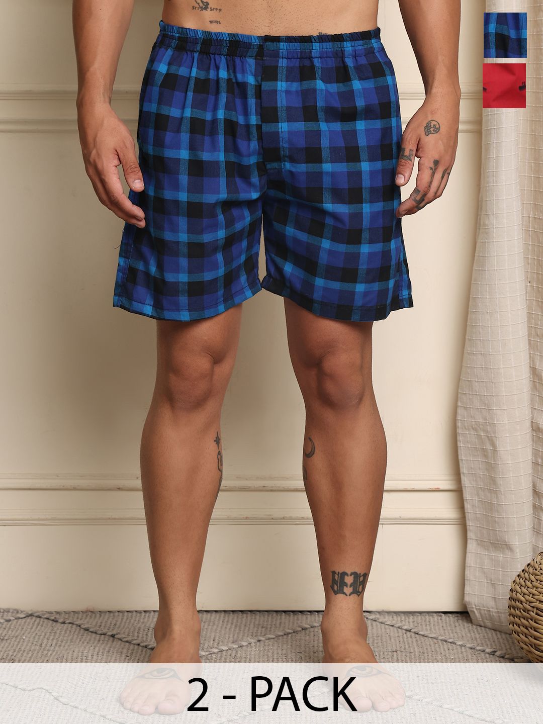 Mast & Harbour Pack Of 2 Printed Cotton Boxers BOXCOM62-S-picture-28