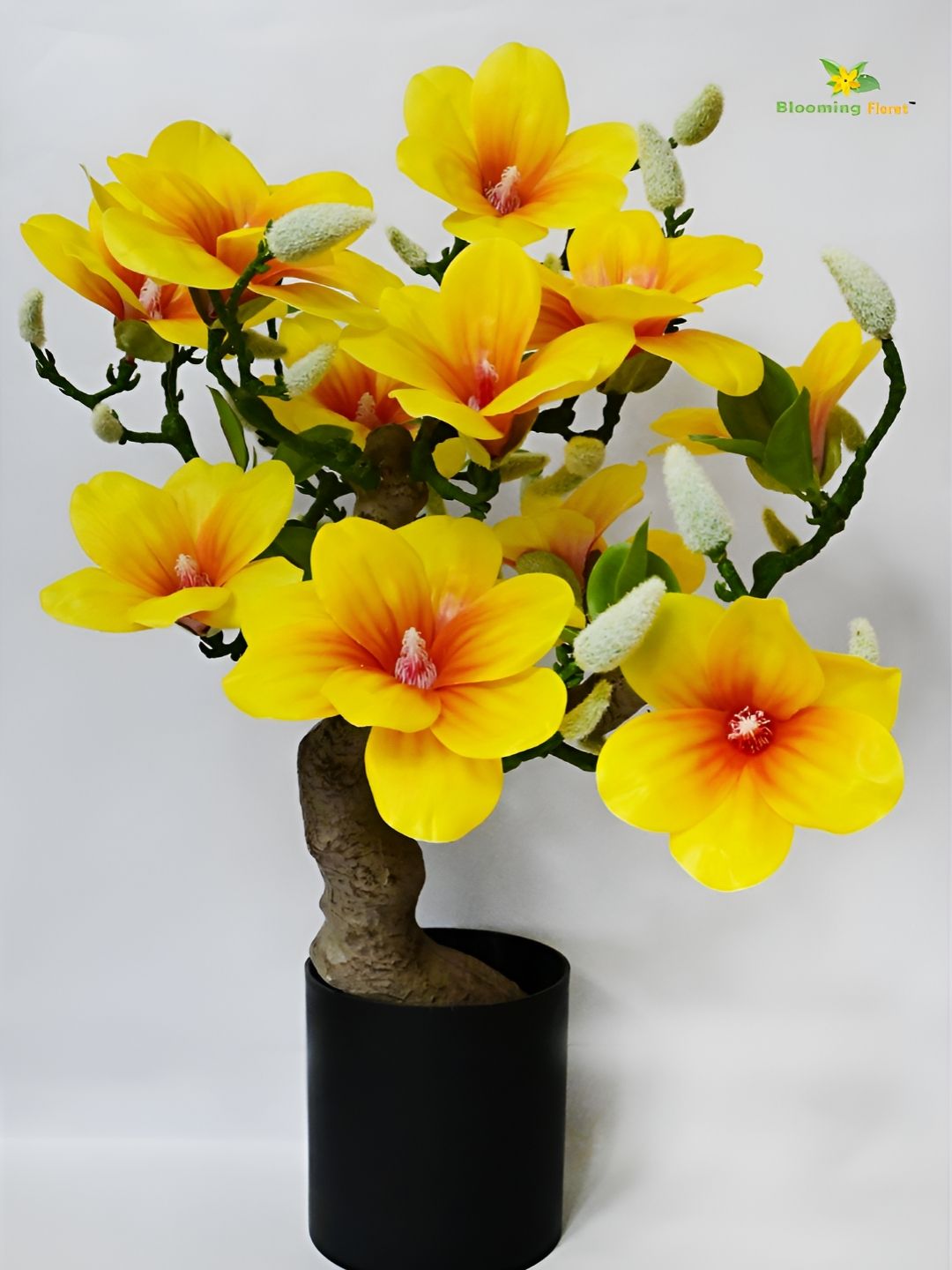 Blooming Floret Yellow Magnolia Artificial Plant-picture-15