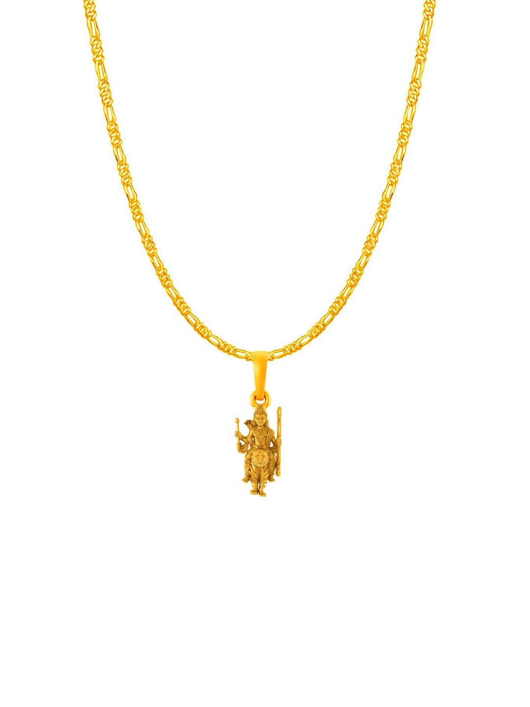AKSHAT SAPPHIRE Men 925 Silver 22KT Gold-Plated Ayyappa Pendant with Figaro Chain-picture-26