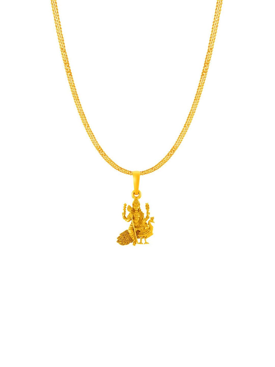 AKSHAT SAPPHIRE 92.5 Silver 22KT Gold-Plated Kartikey ji Pendants With Chains-picture-35