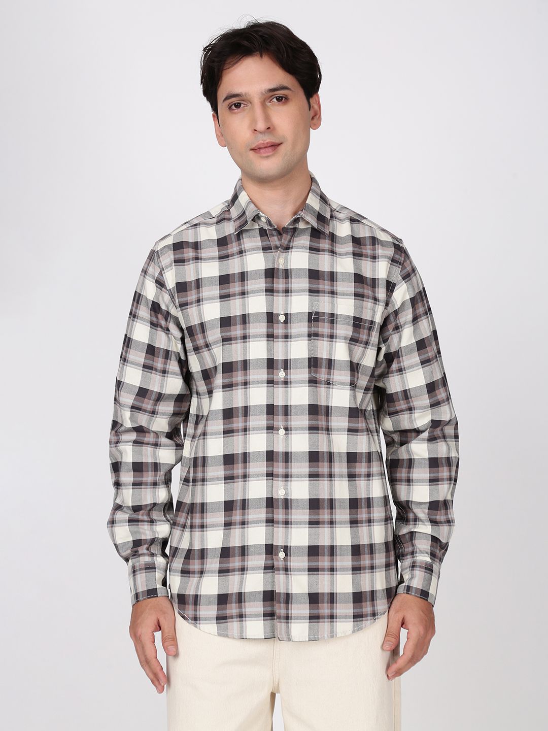 Bene Kleed Men Tartan Checked Cotton Casual Shirt-picture-15