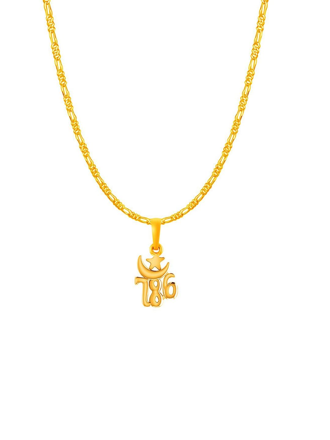 AKSHAT SAPPHIRE Men 92.5 Silver 22K Gold-Plated 786 Pendants With Chain-picture-33