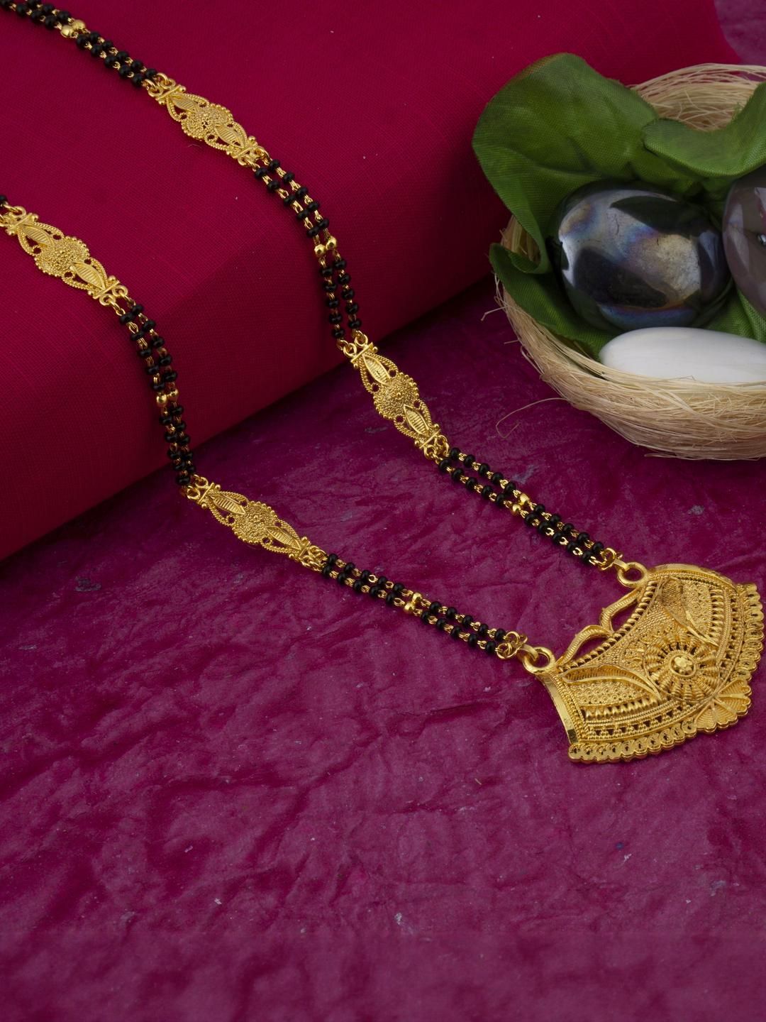 Ramdev Art Fashion Jwellery Brass Gold Plated Mangalsutra-image-20
