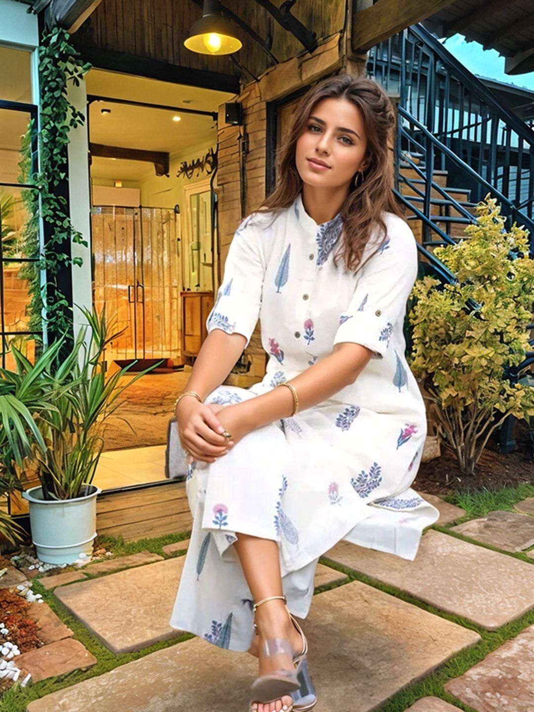 KALINI Women Printed A-Line Kurta Set