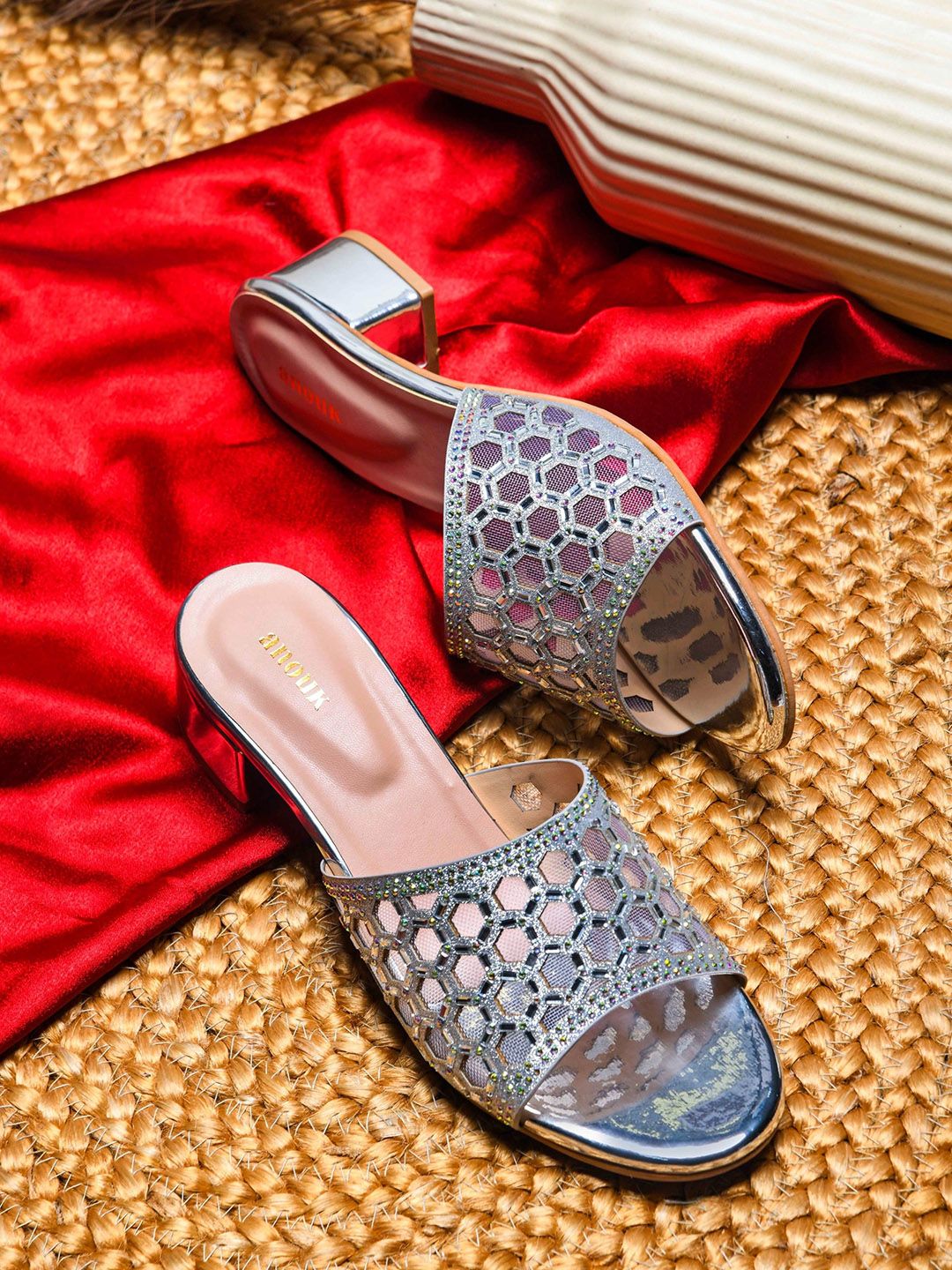 Anouk Women Embellished Ethnic Block Sandals-picture-36