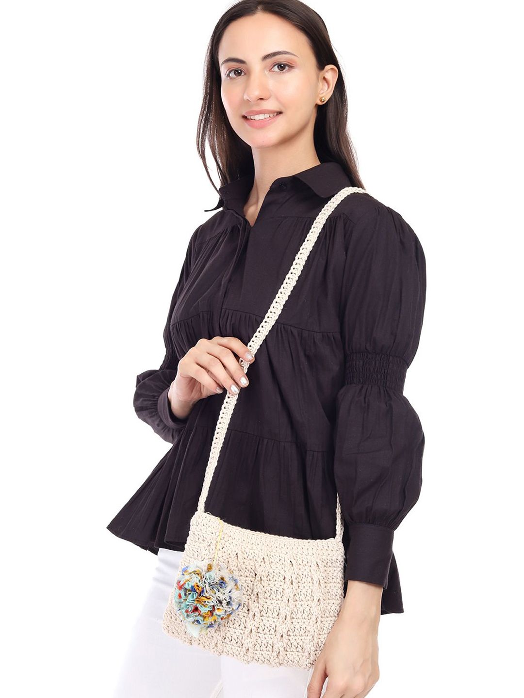ITIHASIKALA Women Textured Structured Sling Bag-picture-30