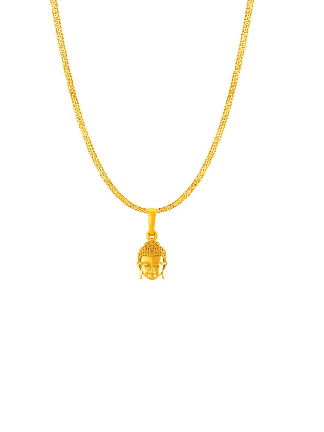 AKSHAT SAPPHIRE 22KT Gold-Plated 925 Silver Buddha Pendants With Curb Chains-picture-18