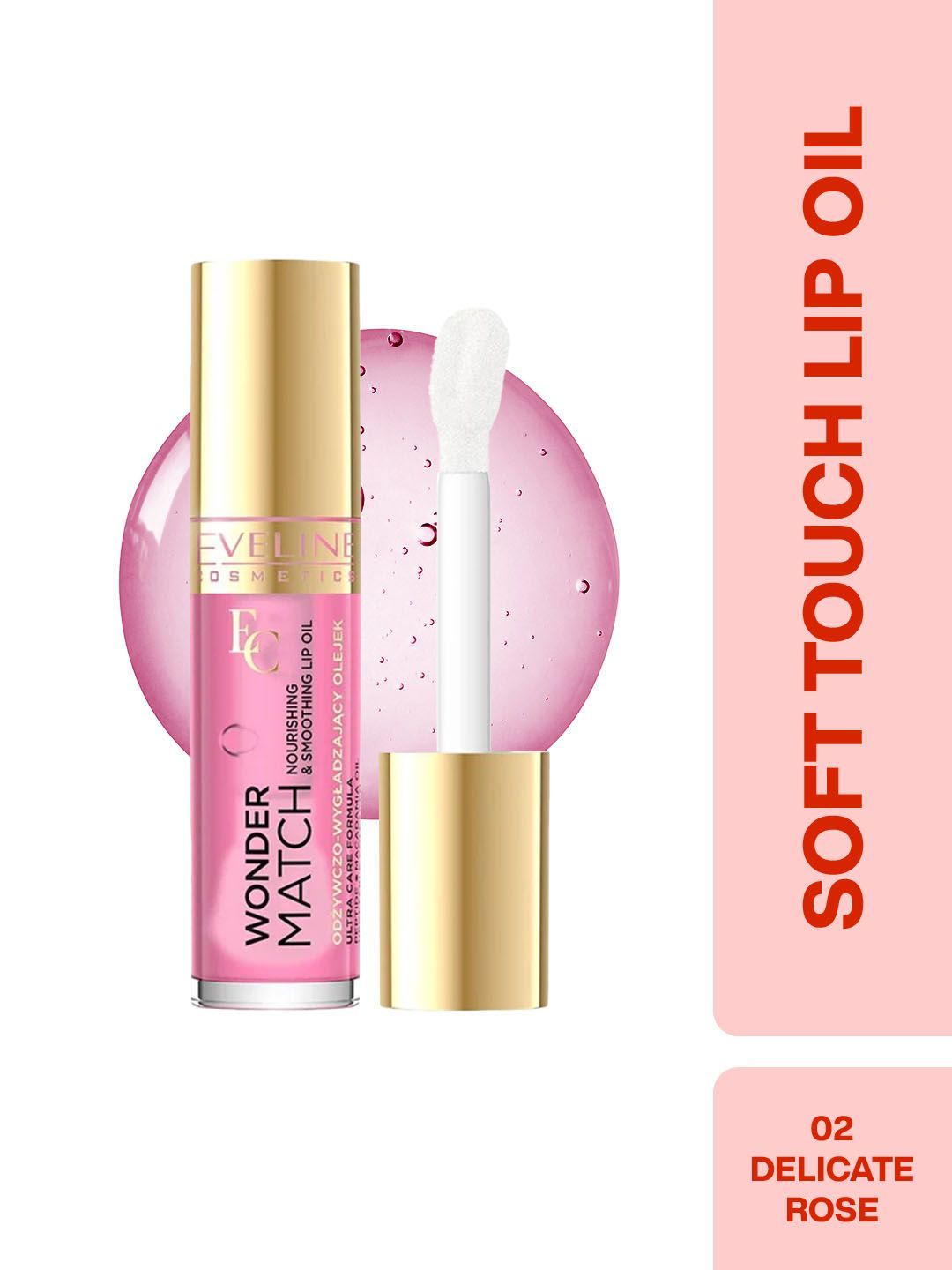 Eveline Cosmetics Wonder Match Soft Touch Lip Oil - 5 ml - Delicate Rose 02-picture-27