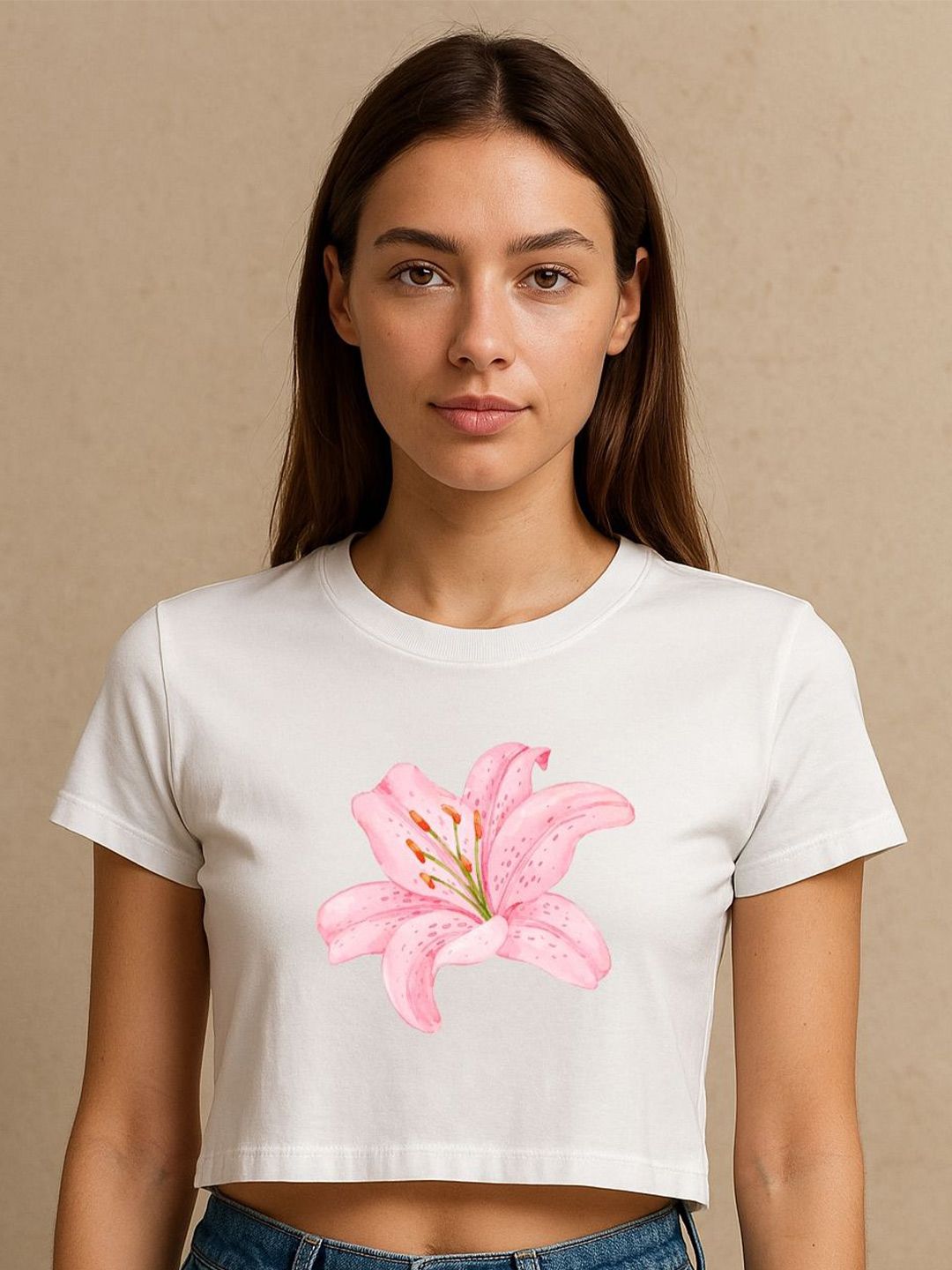 Art By Ritik Women Lily Flower Crop Tshirt-picture-23