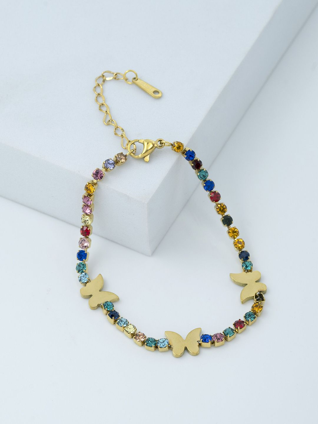 ARTKLIM Women American Diamond Gold-Plated Charm Bracelet-picture-24