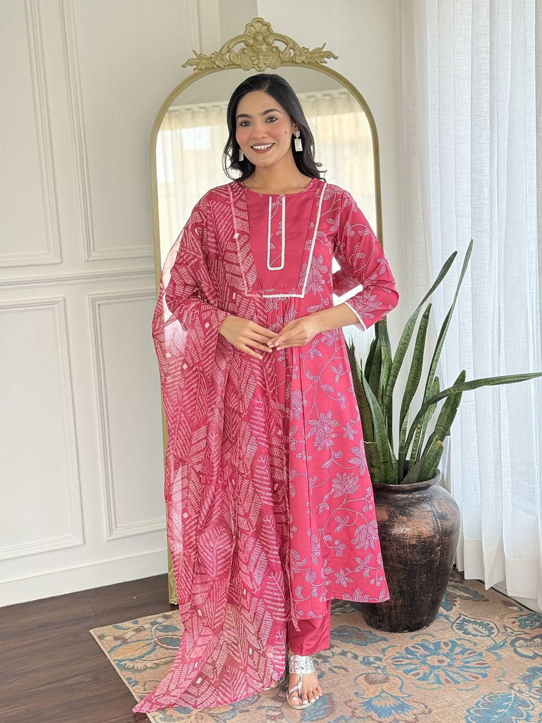 KALINI Women Embroidered A-Line Kurta Set