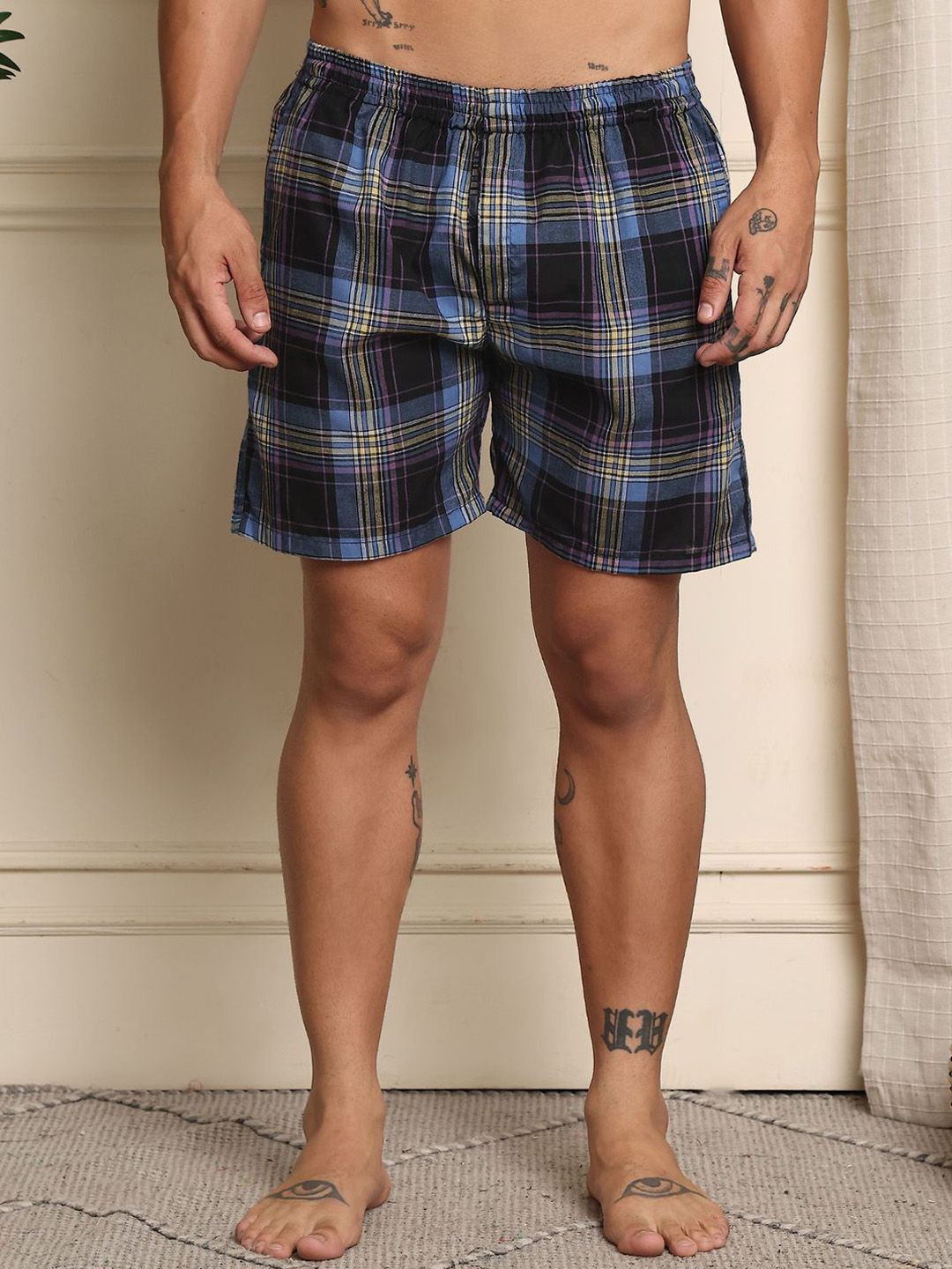 Mast & Harbour Checked Cotton Boxer B06-S-image-3