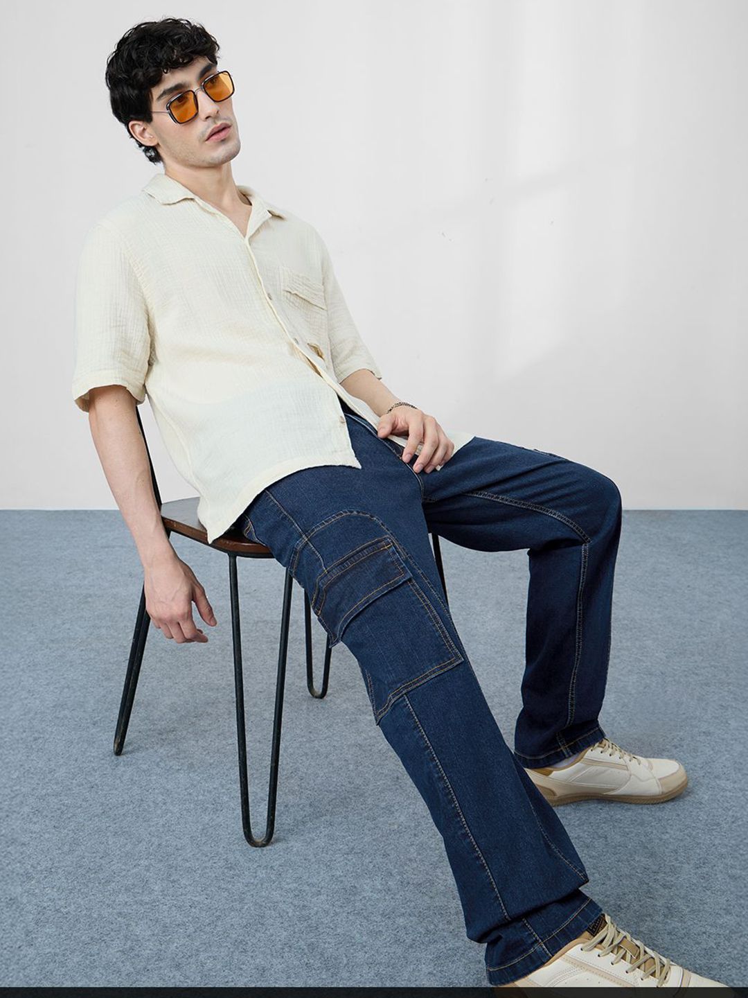 The Souled Store Men Straight Fit Mid-Rise Stretchable Clean Look Cotton Denim Jeans-picture-45