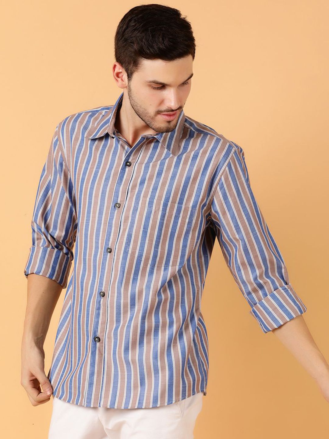 Stylecast X Kotty Men Multi Stripes Striped Regular Shirt-image-29