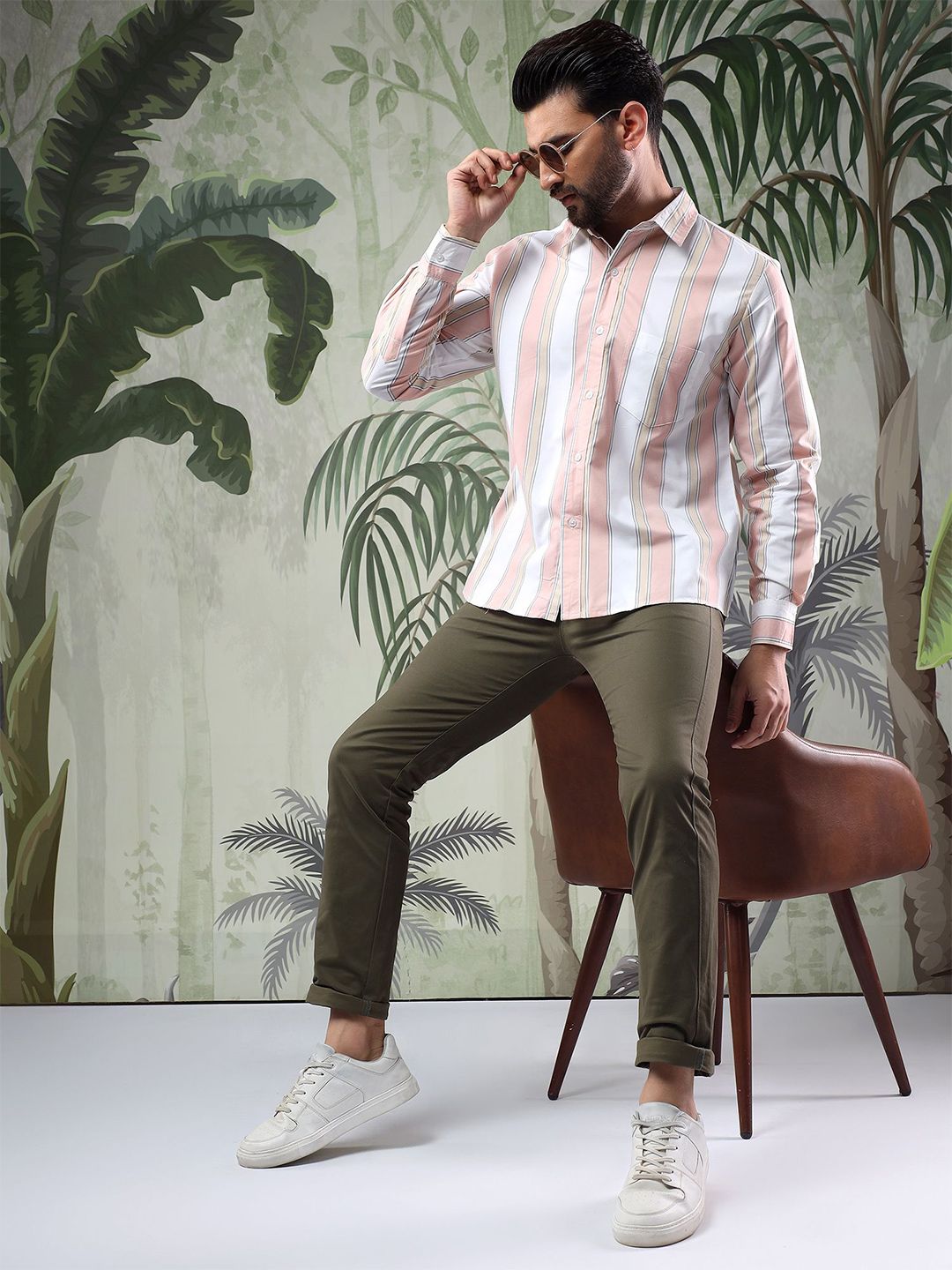 Stylecast X Kotty Men Pinstripes Striped Comfort Casual Regular Fit Shirt-image-49