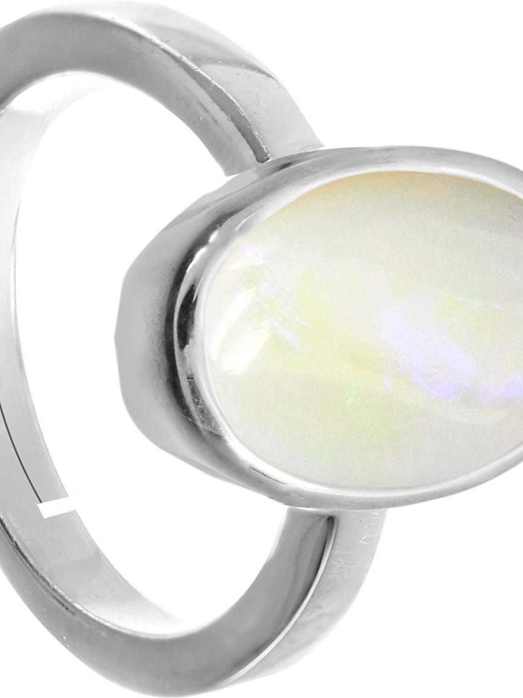 Sidharth Gems 7.25 Ratti Opal Silver Plated Adjustable Ring-picture-56