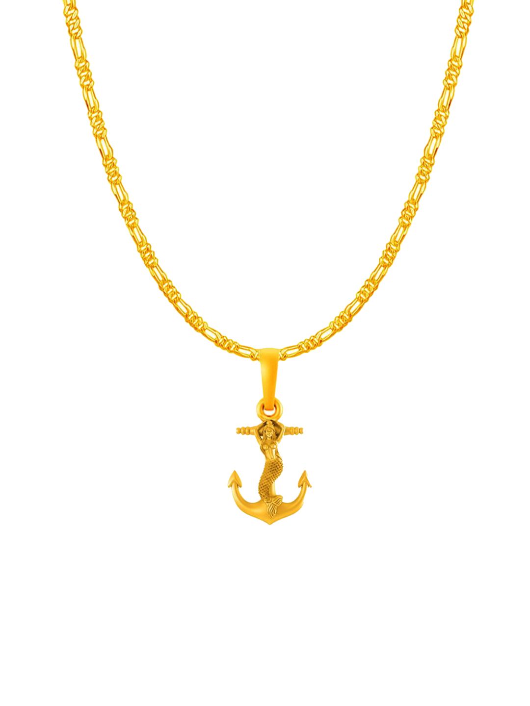AKSHAT SAPPHIRE Gold-Plated Feather Shaped Pendants with Chains-picture-23