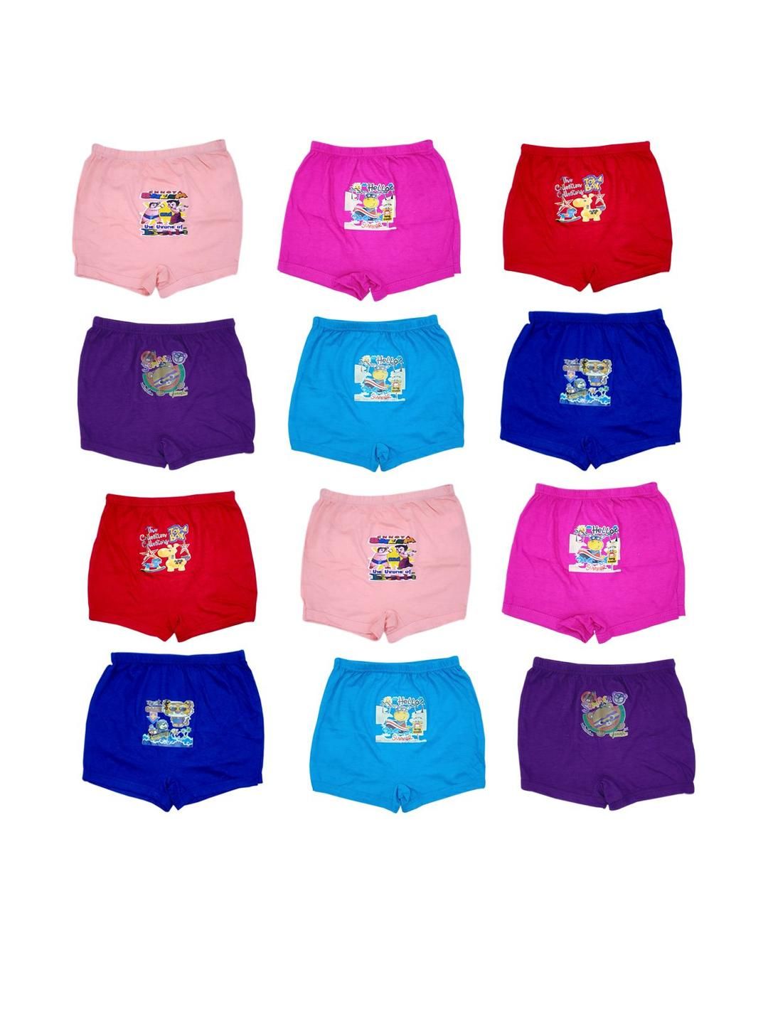 VastraMilap Kids Pack Of 12 Assorted Cotton Basic Briefs-picture-24