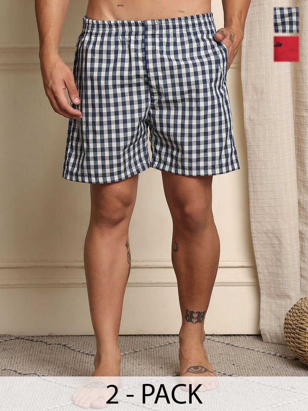 Mast & Harbour Pack Of 2 Printed Cotton Boxers BOXCOM75-S-picture-10