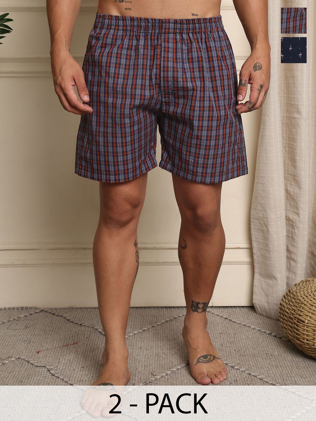 Mast & Harbour Pack Of 2 Printed Super Pure Combed Mercerized Cotton Boxers - BOXCOM30-S-picture-34