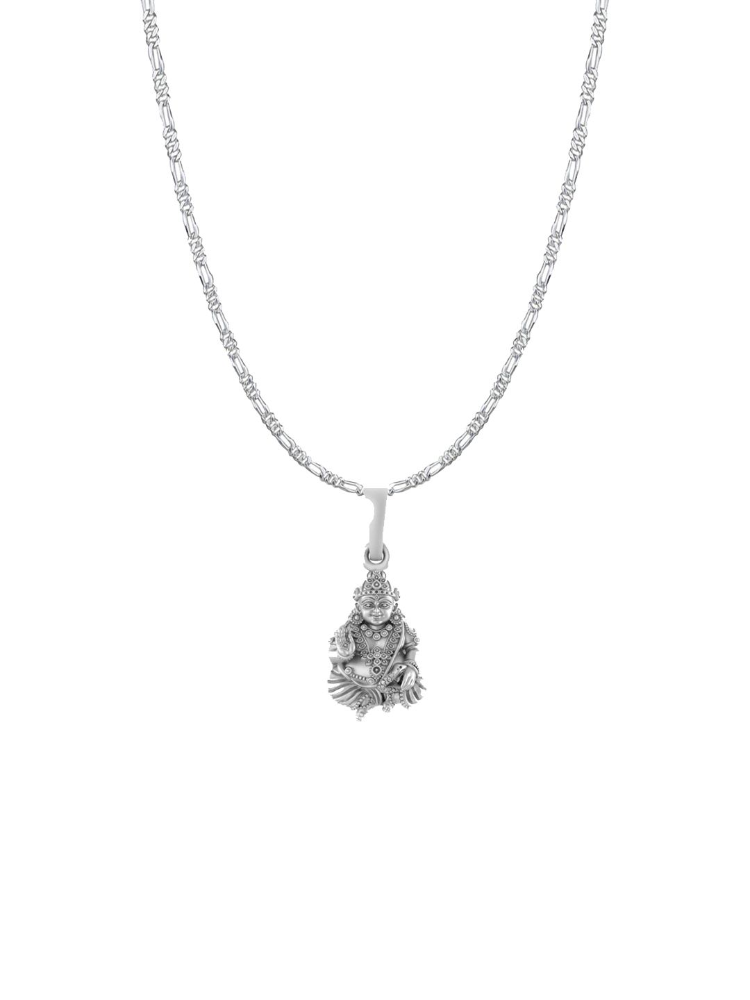 AKSHAT SAPPHIRE 925 Sterling Silver Kuber Pendant with Figaro Chain-picture-24