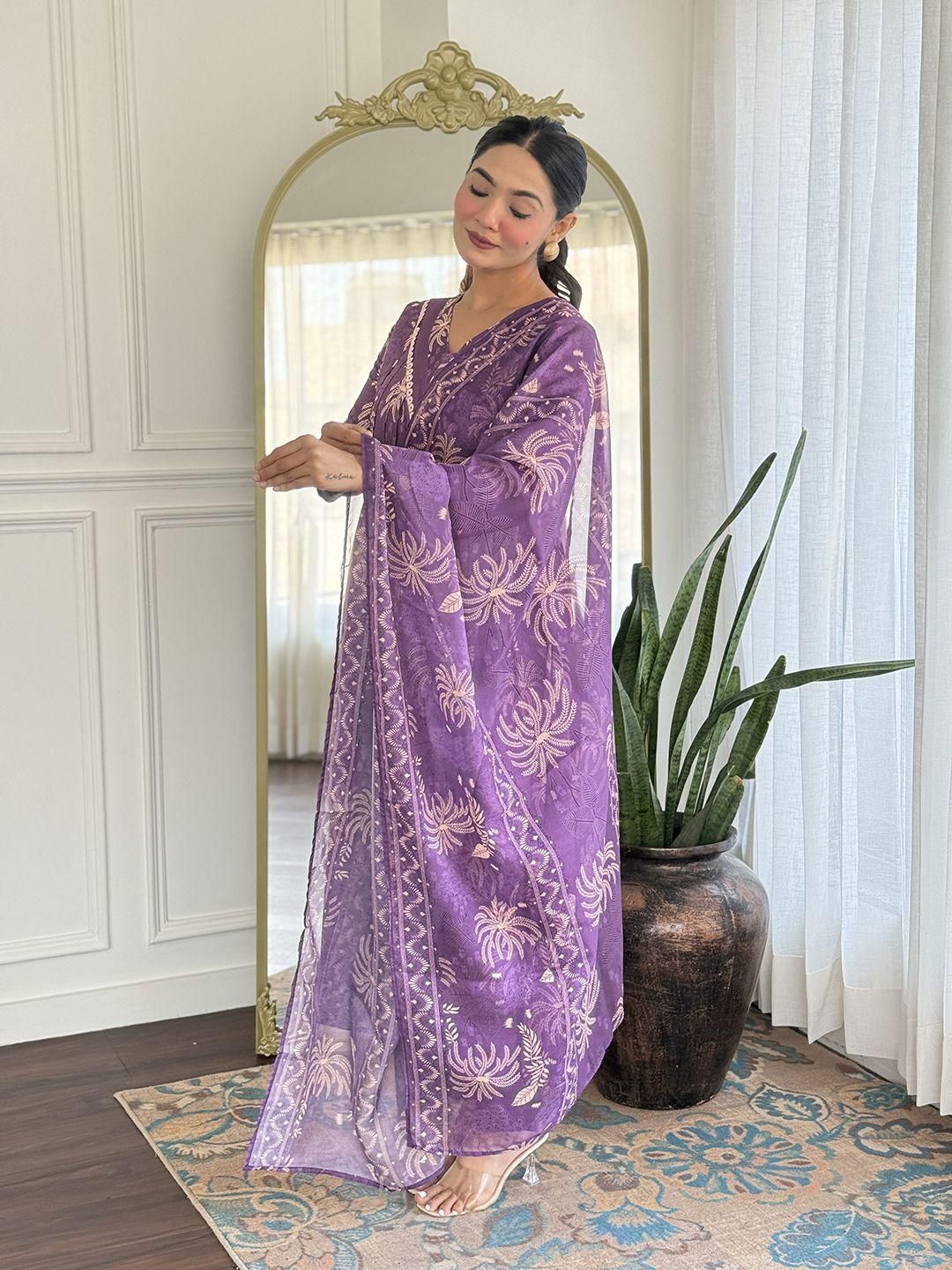 KALINI Women Printed A-Line Kurta Set