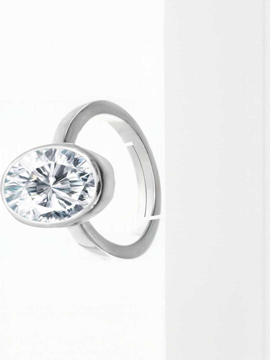 Sidharth Gems 13.25 Ratti 12.00 KT White Zircon Stone Silver Plated Adjustable Ring-picture-50