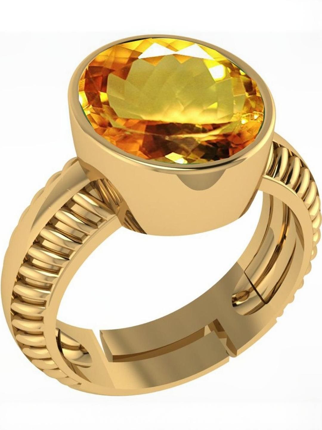 sidharth gems jemskart 11.25 Ratti Citrine Sunela Gold Plated Ring-picture-15