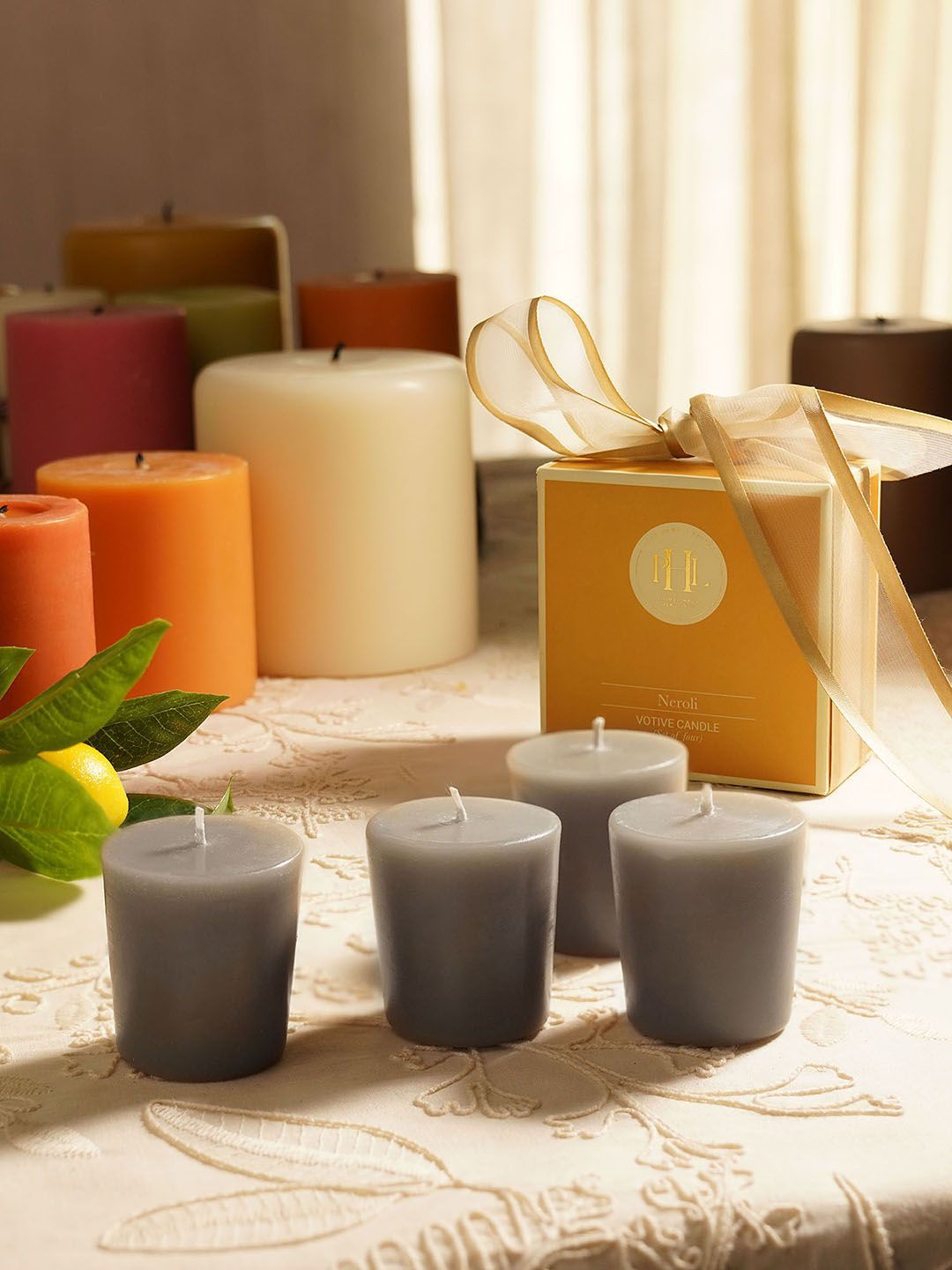 Pure Home and Living Grey 4 Pieces Neroli Votive Candles-picture-32