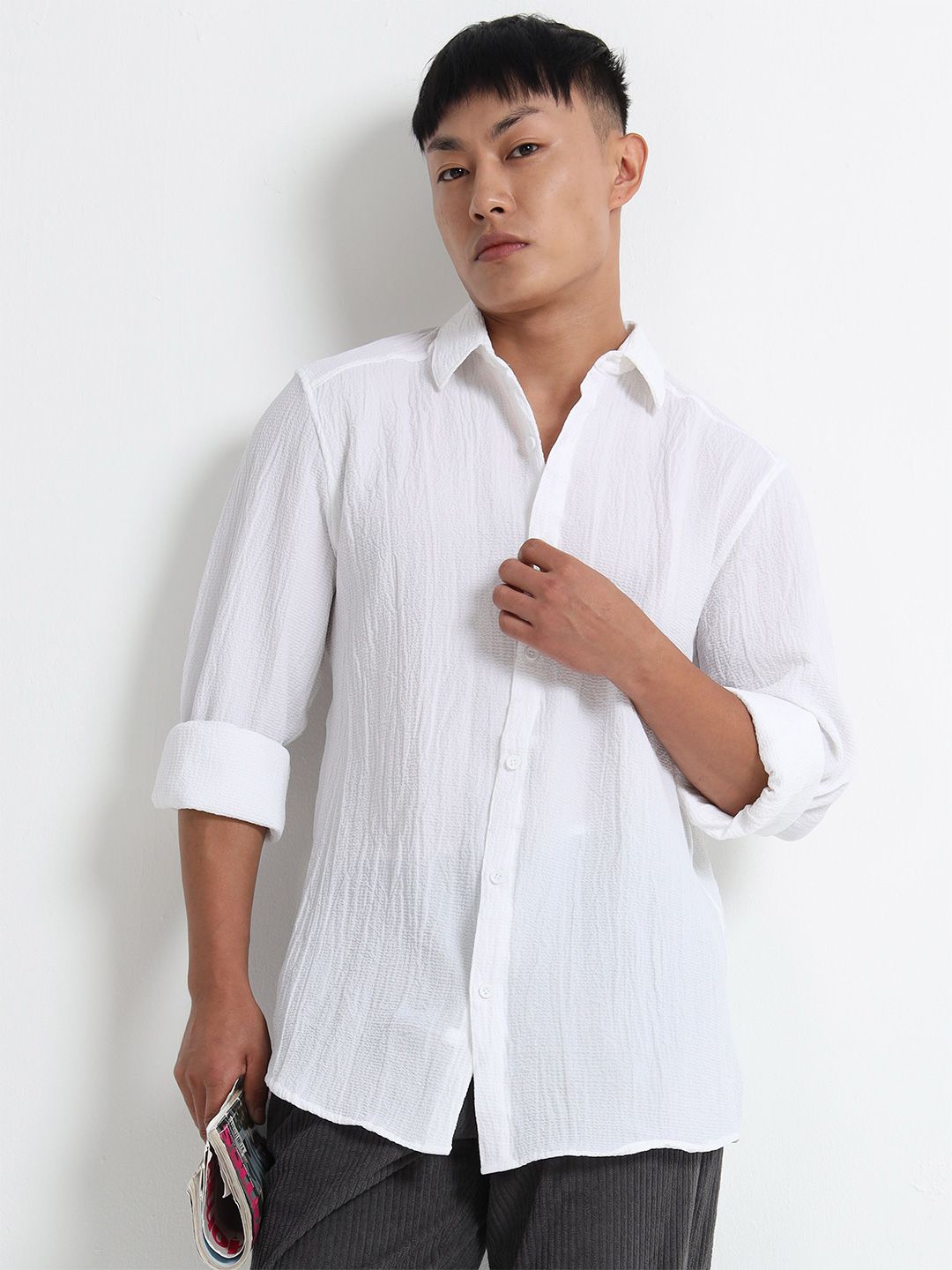 THE BEETEL HOUSE Men Textured Casual Shirt-picture-35