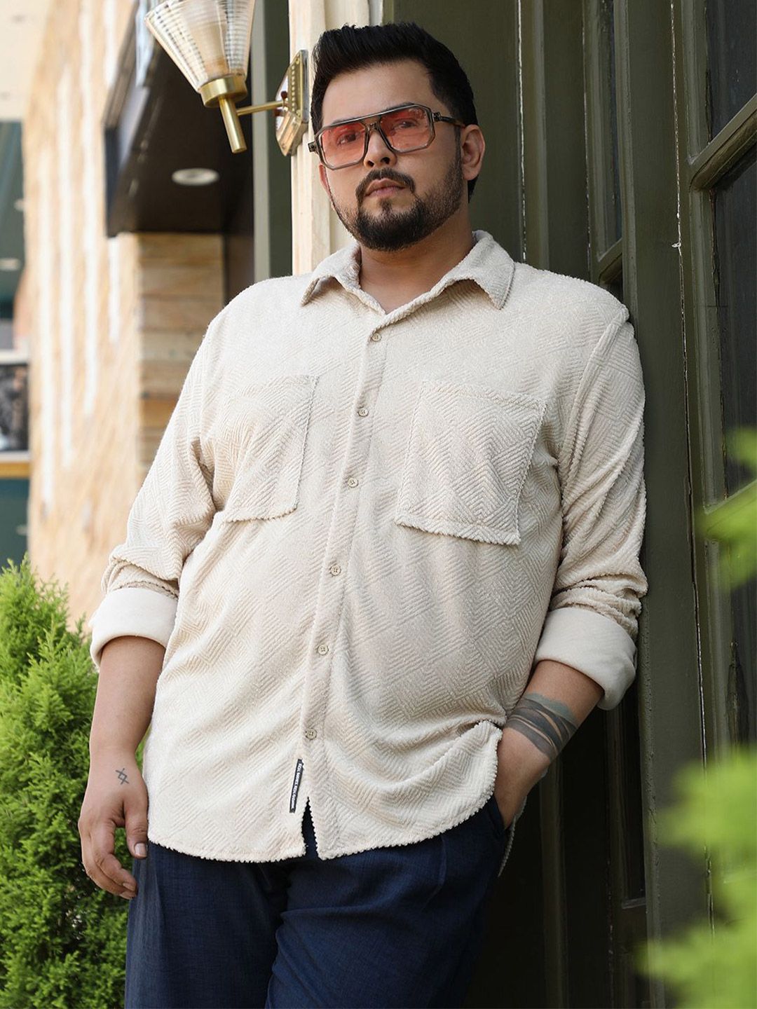 Instafab Plus Men Textured Comfort Casual Shirt-picture-10