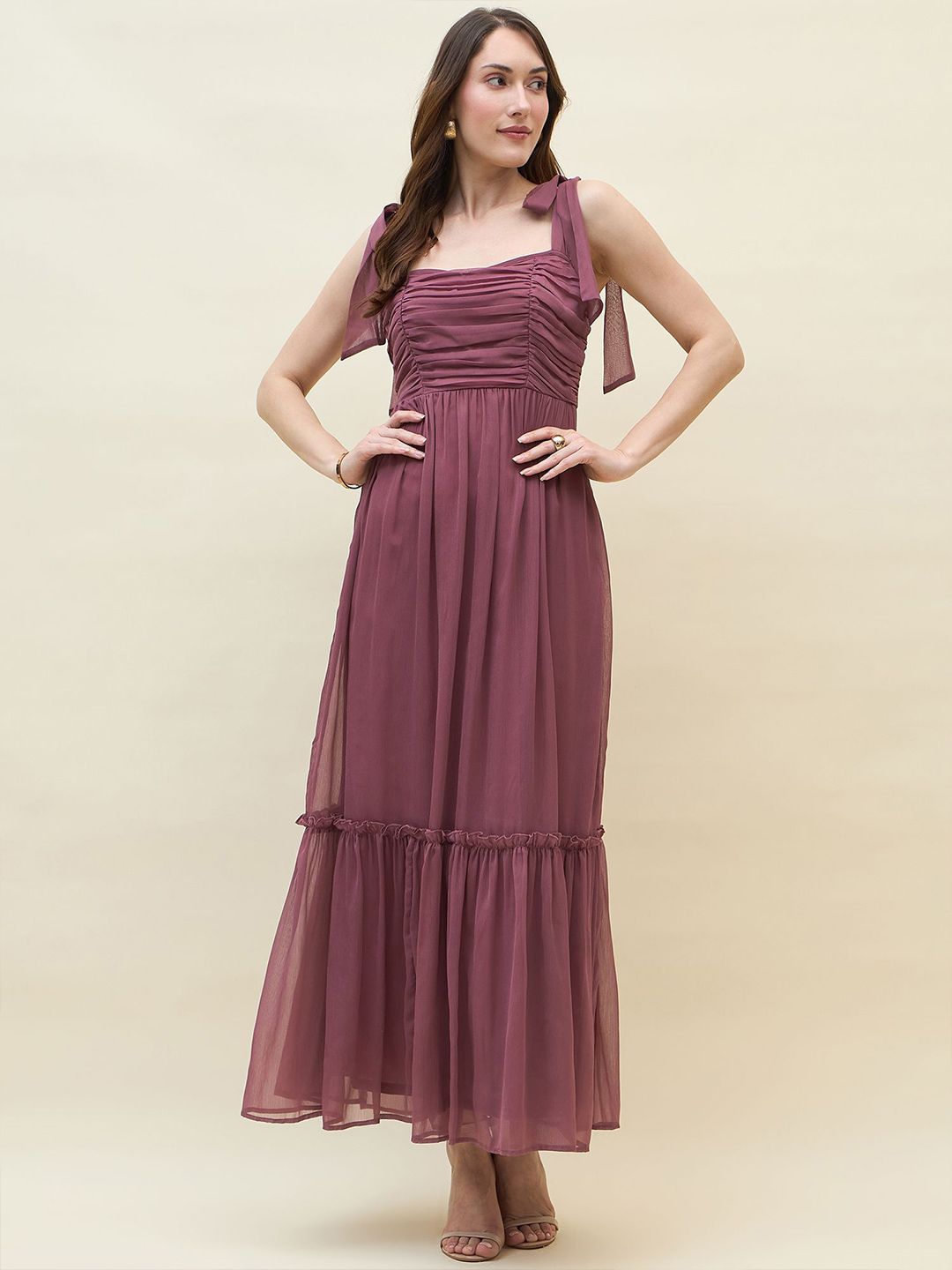 aayu Women Solid  Maxi Dress