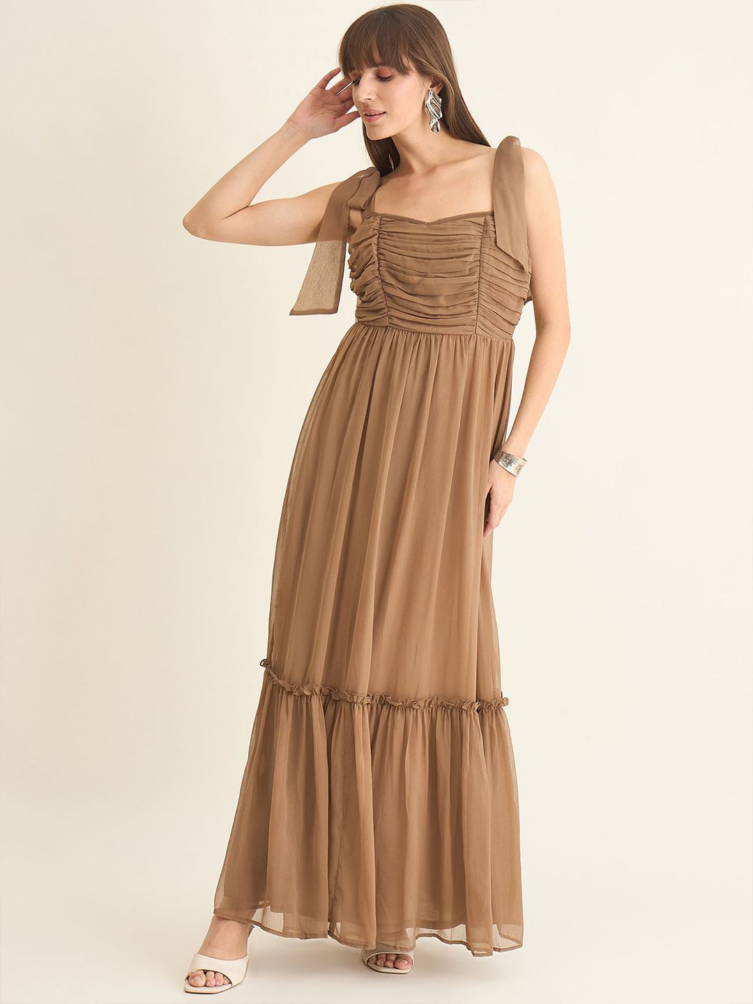 aayu Women Layered Chiffon Shoulder Straps Maxi Dress-image-39
