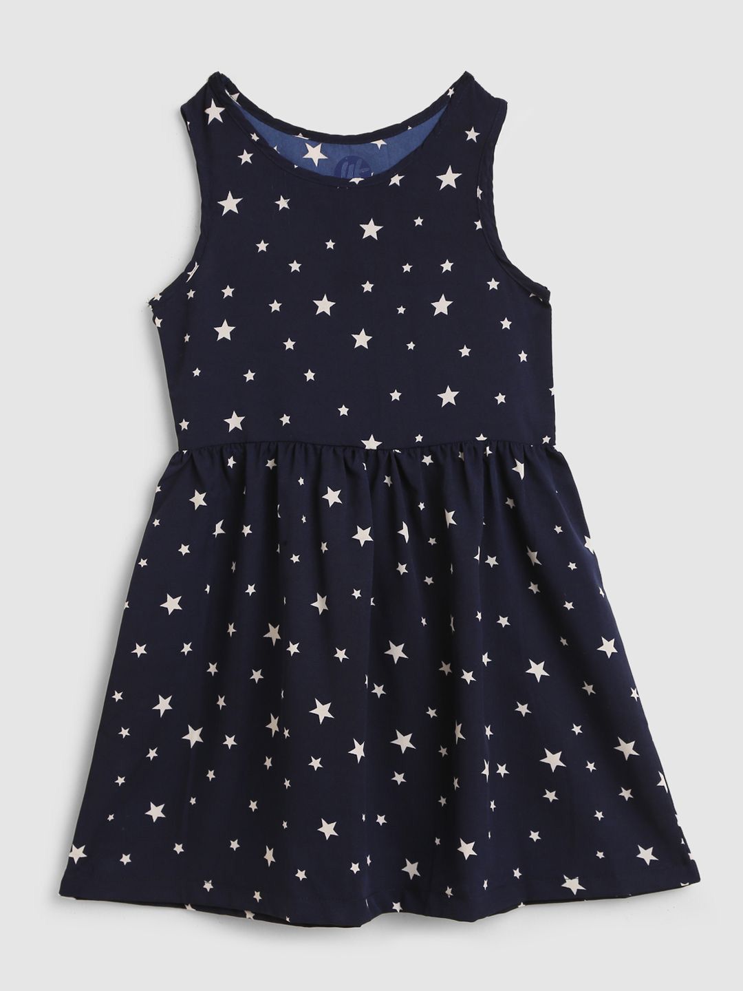 YK Girls Stars Printed Crepe Fit and Flare Dress-picture-11