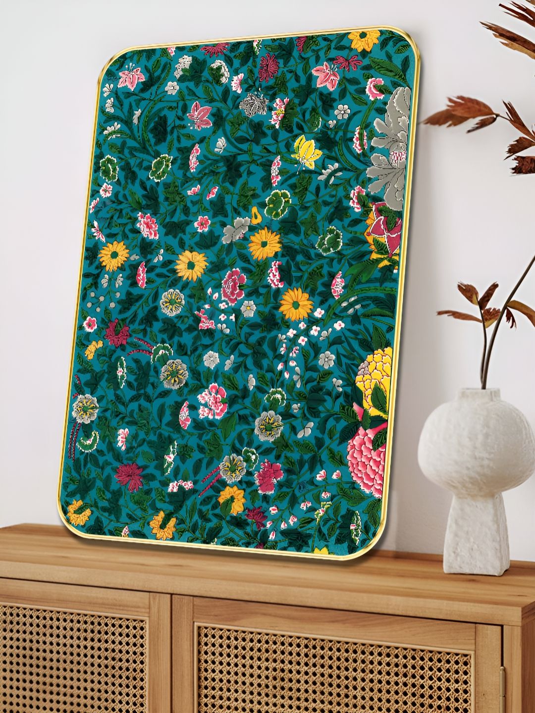 SAF Blue & Green Wood Floral and Botanical Wall Paintings-picture-13