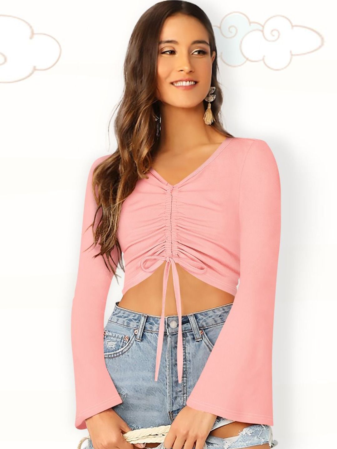 DHRUVIL IMPEX Women Ruched Fitted Crop Top-picture-42