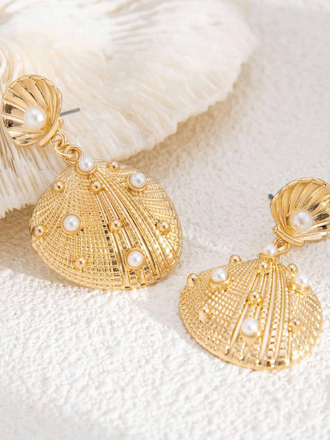 StyleCast x Revolte Gold Plated Artificial Stones Studded Contemporary Drop Earrings-picture-23