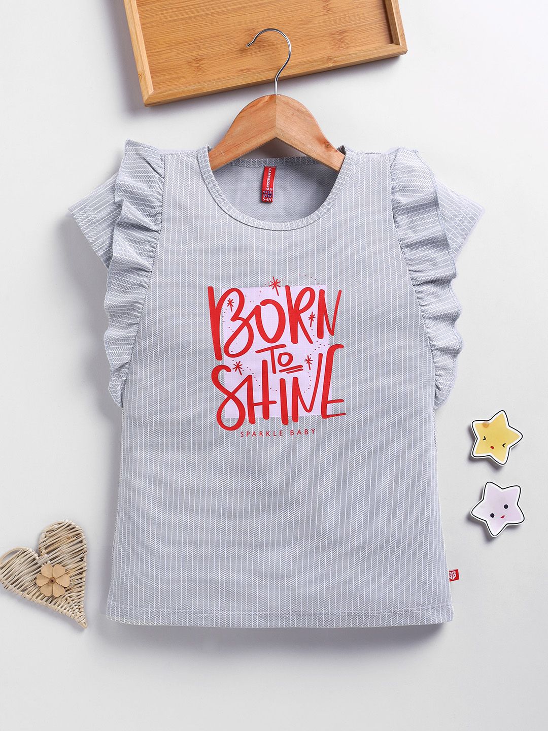 Here&Now X Game Begins Printed Ruffles Cap Sleeve Top-picture-21