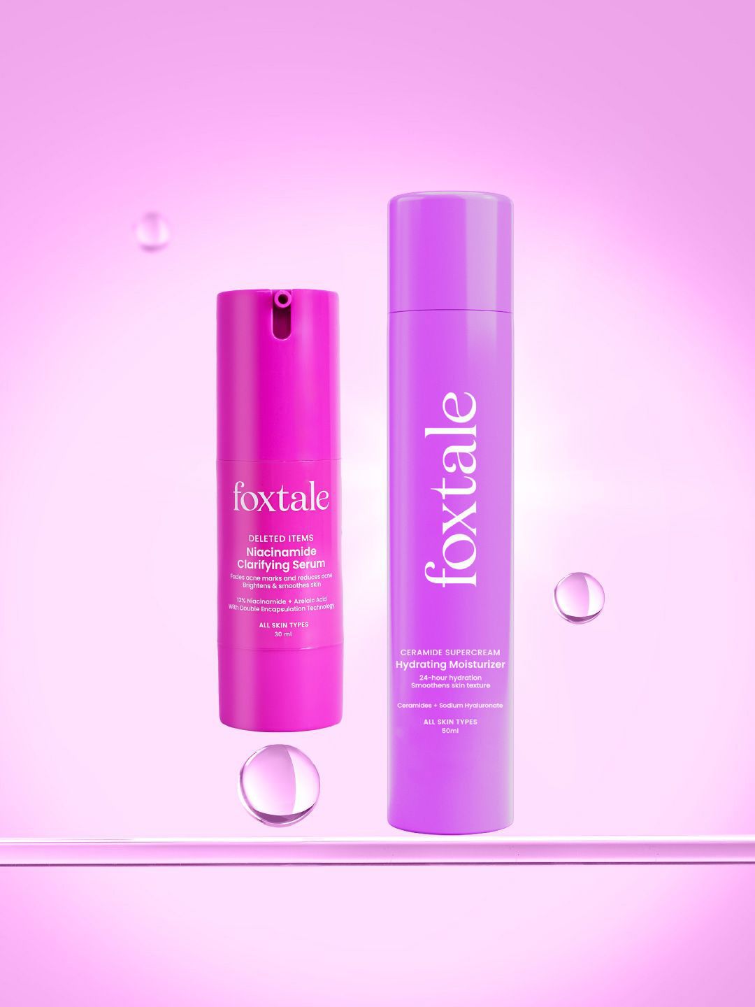 FoxTale Set Of 2 Hydrating Moisturizer - 50 ml With Niacinamide Clarifying Serum - 30 ml-image-17